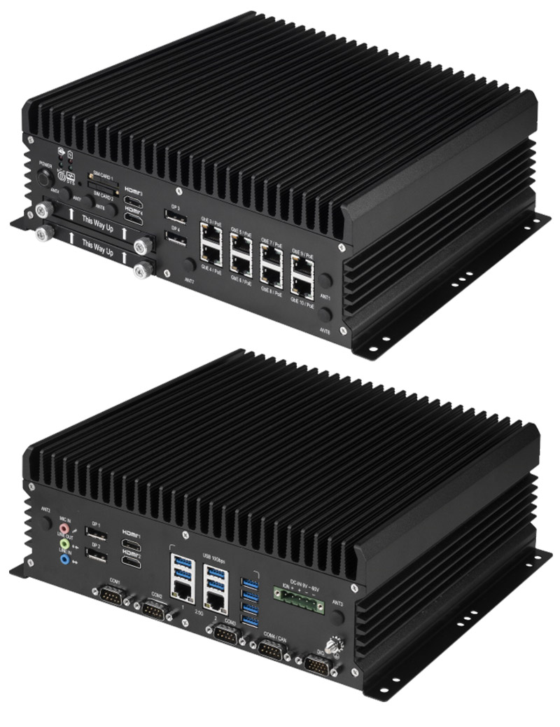 FleetPC-13-RTX3500 Car-PC (Intel Core i9-14900T, 9-60V Automotive Powersupply, 2x LAN, 2x HDMI, 2x dP) [<b>FANLESS</b>]